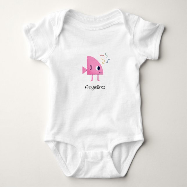 Whimsischer Fisch Baby Strampler (Vorderseite)