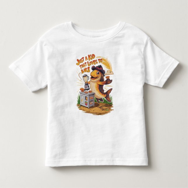 Whimsischer Fisch in Cowboy Hat wirbelt einen Mixe Kleinkind T-shirt (Vorderseite)