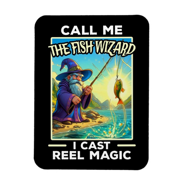 Whimsischer Fischereiassistent Magnet (Vertikal)