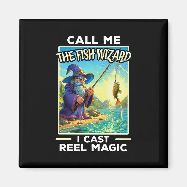 Whimsischer Fischereiassistent Magnet (Vorne)