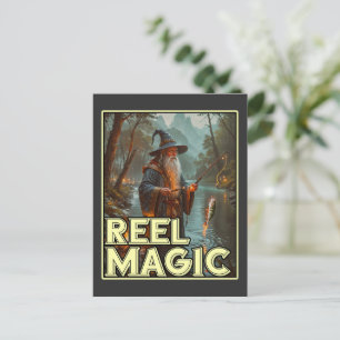 Whimsischer Fischereiassistent Postkarte