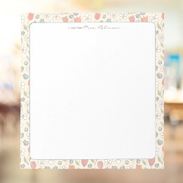 Whimsischer, florale personalisierter Notizblock f