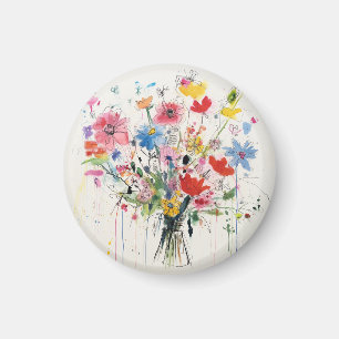 Whimsischer floraler, blumiger Magnet