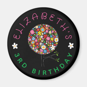 Whimsischer Frühlingsblumen Pop Baum Blüten Geburt Magnet