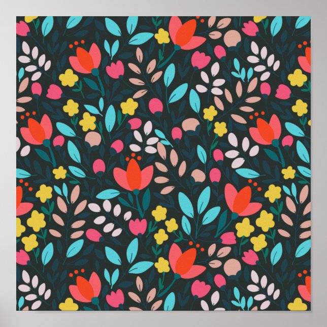 Whimsischer Frühlingshof Party Poster (Vorne)