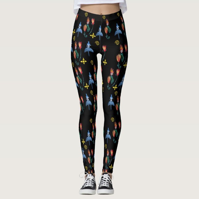 Whimsischer Frühlingskunst Leggings (Vorderseite)