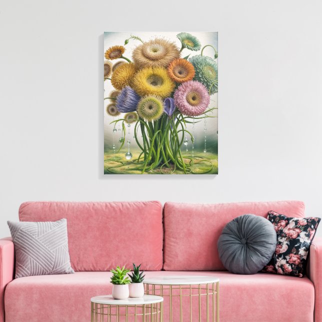 Whimsischer Garten Bloms Leinwanddruck (Insitu (Wohnzimmer))