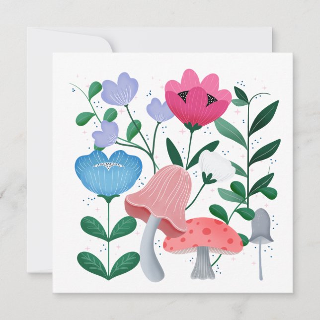 Whimsischer Garten Dankeskarte (Vorderseite)