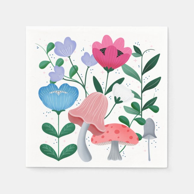 Whimsischer Garten Serviette (Vorderseite)