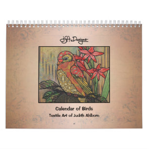 Whimsischer Gemusterter Vogelkalender Kalender