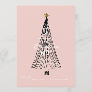 Whimsischer Glitzer Weihnachtsbaum Feiertag Party Einladung
