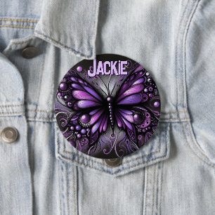 Whimsischer gotischer Schmetterling Lila Personali Button