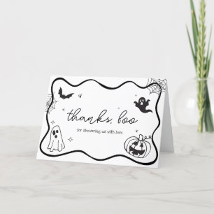 Whimsischer Halloween-Babydusche Dankeskarte