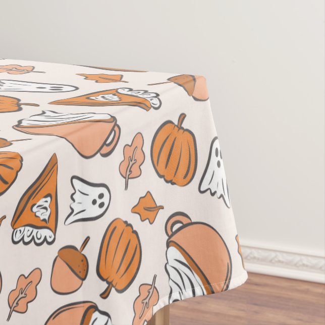 Whimsischer Halloween Fall Ghosts Pumpkin Pie Acor Tischdecke (Beispiel)