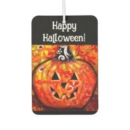 Whimsischer Halloween Kürbislaterne Pumpkin Orange Autolufterfrischer