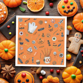 Whimsischer Halloween Pattern Kinderdusche Serviette