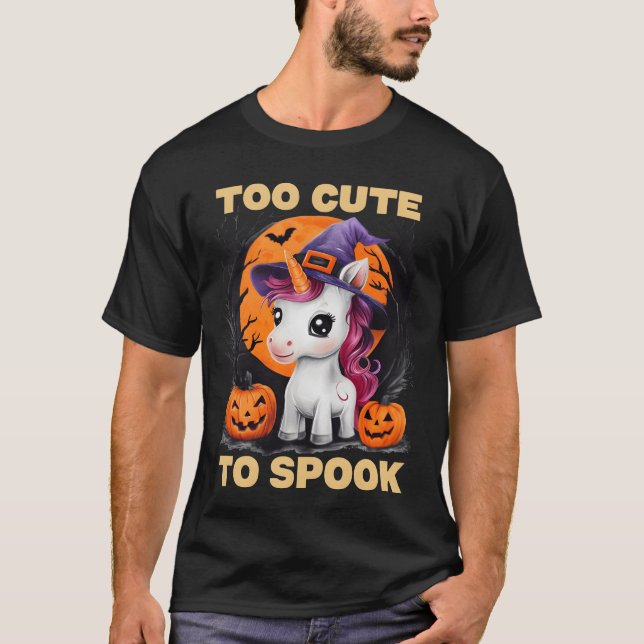 Whimsischer Halloween Unicorn T-Shirt (Vorderseite)