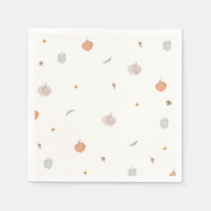 Whimsischer Herbst kleiner Kürbis-Baby-Party Serviette