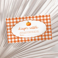 Whimsischer Herbst-Kürbis-Baby-Shower-Windel-Raffl