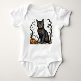 Whimsischer Herbstkatze und Kürbiskins, Halloween  Baby Strampler