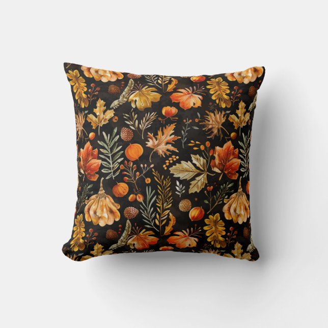 Whimsischer Herbstwirbel Kissen (Vorderseite)