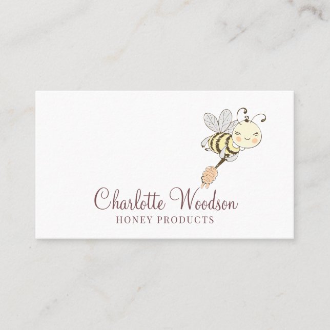 Whimsischer Honigbienenhalter Visitenkarte (Vorderseite)