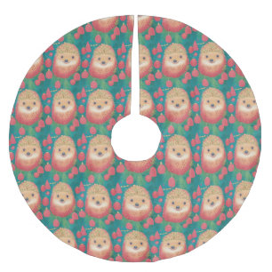 Whimsischer Igel Haven Polyester Weihnachtsbaumdecke