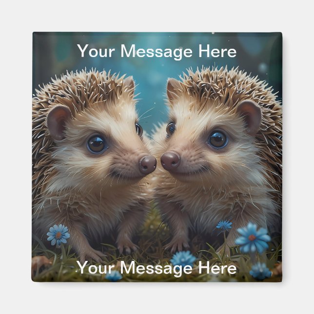 Whimsischer Igel in der Liebe Magnet (Vorne)