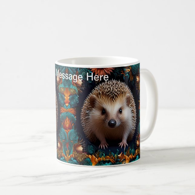 Whimsischer Igel Kaffeetasse (VorderseiteRechts)