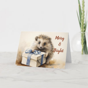 Whimsischer Igel Weihnachtskarte Karte