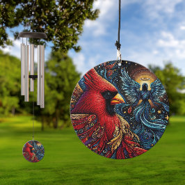 Whimsischer Kardinal und Engel Windspiel