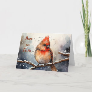 Whimsischer Kardinal Weihnachtskarte Karte