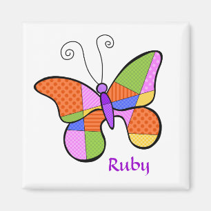 Whimsischer Kubismus Butterfly Magnet