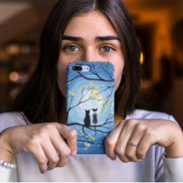 Whimsischer Mond mit Katzen Case-Mate iPhone Hülle