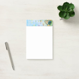 Whimsischer musikalischer bemalter Herz-Header Post-it Klebezettel