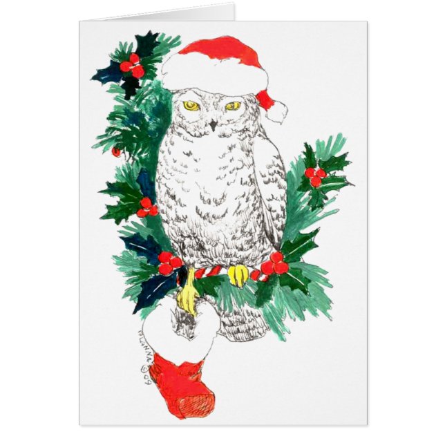Whimsischer Niedlich Snowy Owl Strumpf Weihnachtsk (Vorne)