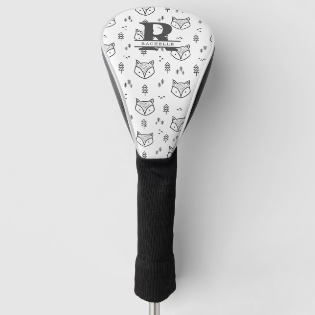 Whimsischer Niedlicher Fox im weißen Hintergrund Golf Headcover (Vorderseite)