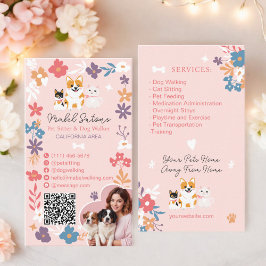 Whimsischer niedlicher Pastellhund-Laufsteg Visitenkarte
