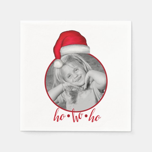 Whimsischer Niedlicher Urlaub Weihnachtsfamilie Fo Serviette (Vorderseite)