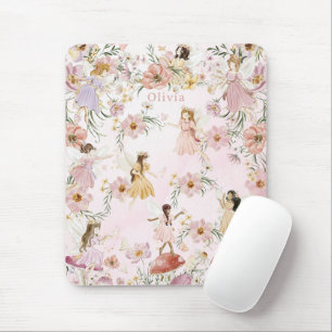 Whimsischer Niedlicher Wildblume Garten Wiese Mousepad