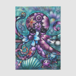 Whimsischer Oktopus Aquamarine Küstenküste Seidenpapier