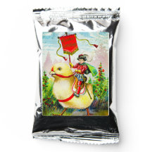 Whimsischer Ostergruss: Rider auf Riesenkick