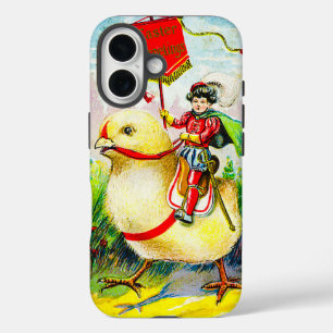 Whimsischer Ostergruss: Rider auf Riesenkick iPhone 16 Hülle
