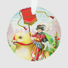 Whimsischer Ostergruss: Rider auf Riesenkick Ornament