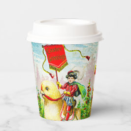 Whimsischer Ostergruss: Rider auf Riesenkick Pappbecher