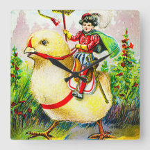 Whimsischer Ostergruss: Rider auf Riesenkick