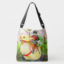 Whimsischer Ostergruss: Rider auf Riesenkick Tragetaschen Mit Langen Trägern