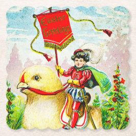 Whimsischer Ostergruss: Rider auf Riesenkick Untersetzer