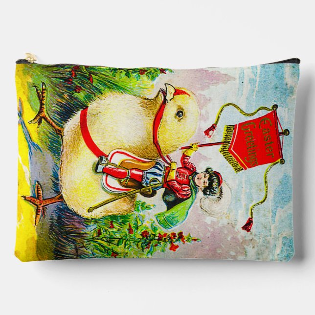 Whimsischer Ostergruss: Rider auf Riesenkick Zubehörtasche (Vorderseite)