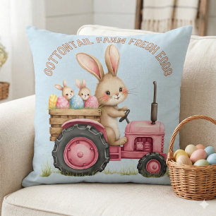 Whimsischer Osterhof Vintager Traktor Kissen